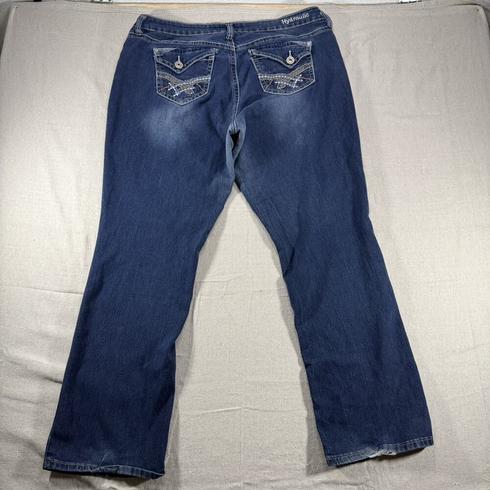 Hydraulic Jeans Womens 16W Blue Dark Wash High Rise Bootcut Stretch Embroidered
